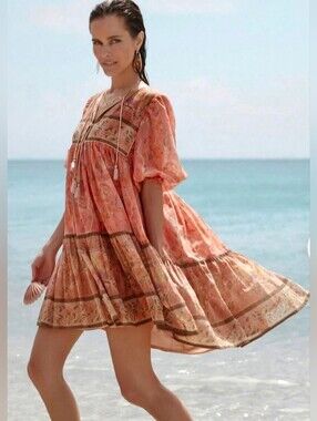 Spell & The Gypsy Collective Seashell Boho Mini Dress 🌺🐚Size Small — NWOT